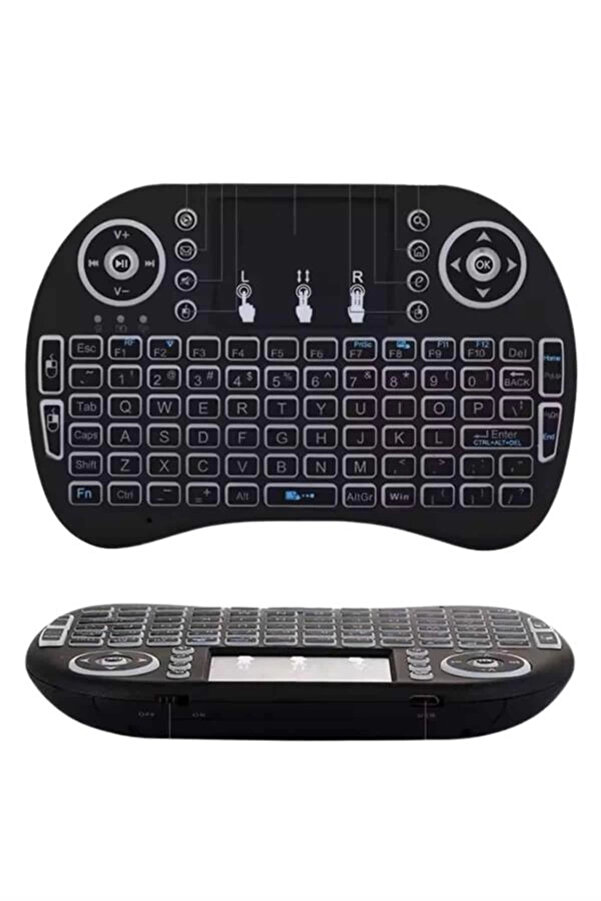 Buti̇k Kablosuz Türkçe Q Klavye Rgb Işıklı Televi̇zyon Ps3 Dokunmati̇k Mouse