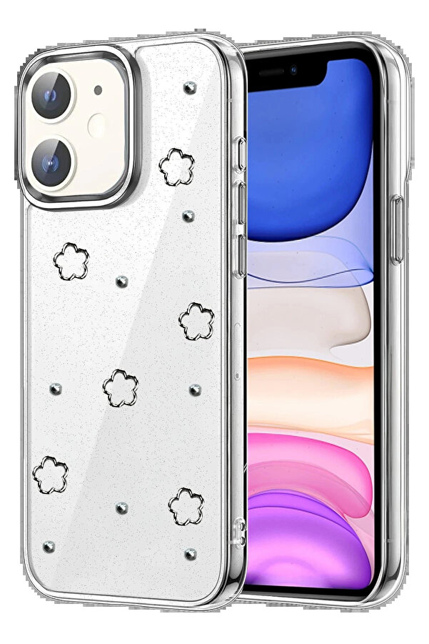 Buti̇k Apple İphone 12 Fi̇yonk Desenli̇ Kapak - Desen 3-(5796)