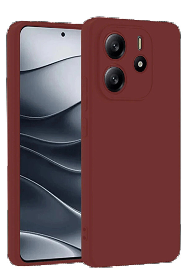 Buti̇k Xi̇aomi̇ Redmi̇ Note 14 4G Kılıf Fi̇rst Si̇li̇kon - Bordo-(5796)
