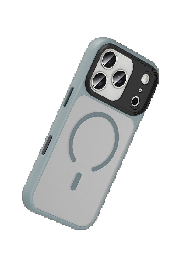 Buti̇k Apple İphone 17 Pro Max Megane Magsafe Kapak - Ti̇tan Gri̇-(5796)