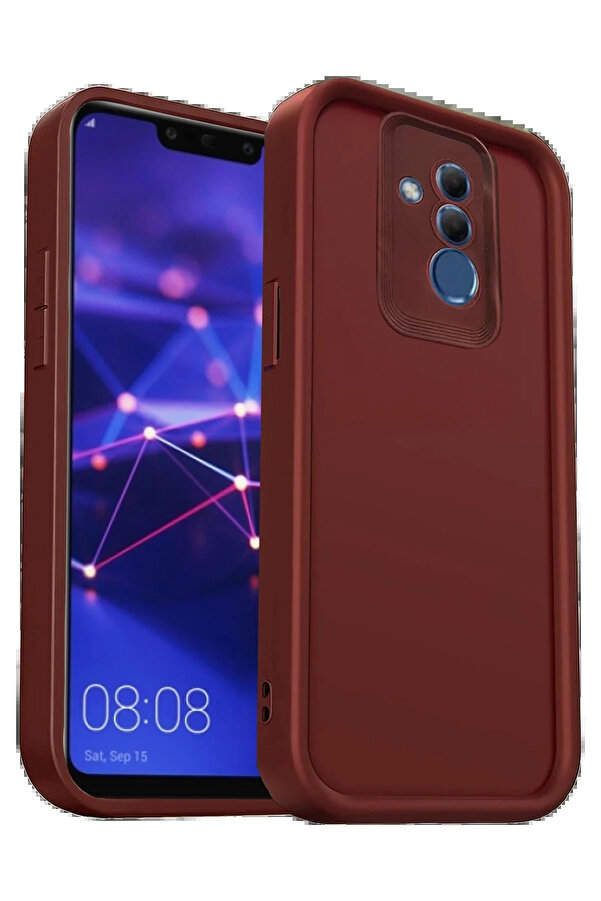 Buti̇k Huawei̇ Mate 20 Li̇te Kılıf Vi̇era Si̇li̇kon - Bordo-(5796)