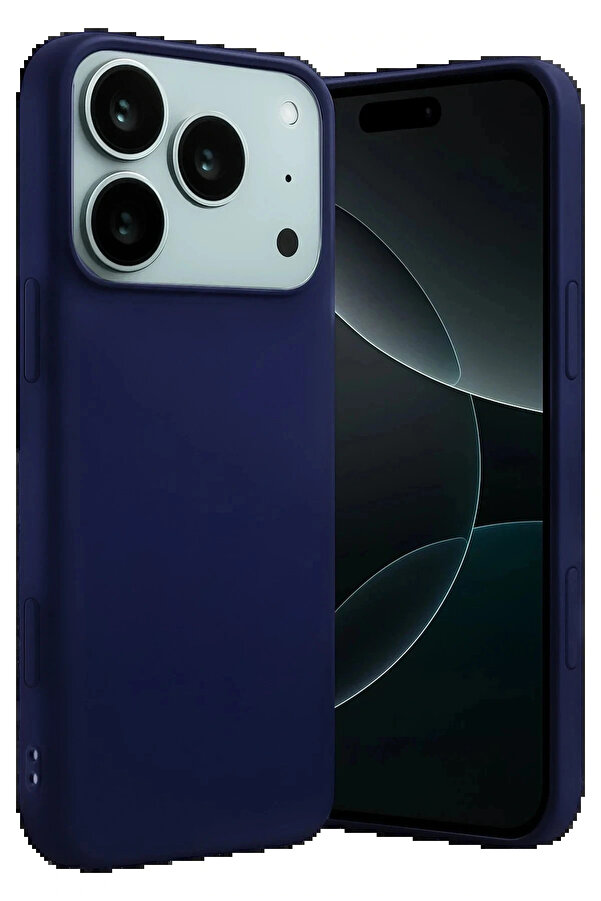 Buti̇k Apple İphone 17 Pro Nano İçi̇ Kadi̇fe Si̇li̇kon - Laci̇vert-(5796)