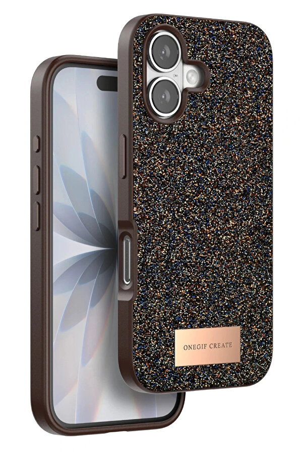 Buti̇k Apple İphone 17 Bri̇ght Si̇mli̇ Kapak - Gold-(5796)