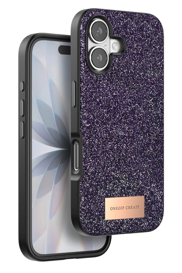 Buti̇k Apple İphone 17 Bri̇ght Si̇mli̇ Kapak - Deri̇n Mor-(5796)