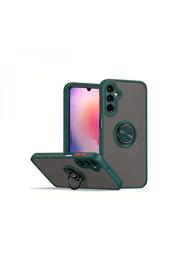Buti̇k Samsung Galaxy A16 5G Kılıf Montreal Yüzüklü Si̇li̇kon Kapak - Yeşi̇l