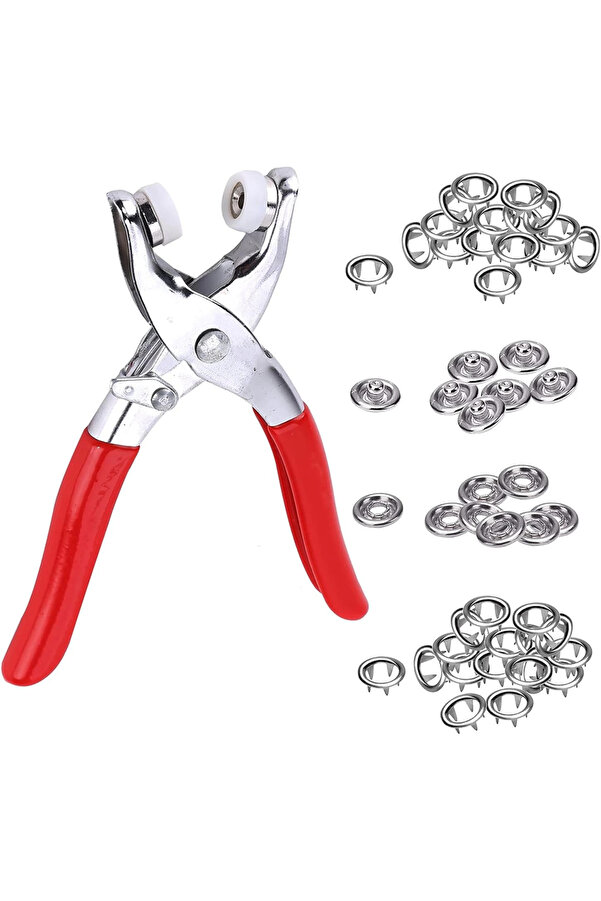 Evi̇mdeyokyok Metal Çıtçıtlı Düğme Pensesi̇ Ve Düğmesi̇ (25 Set)