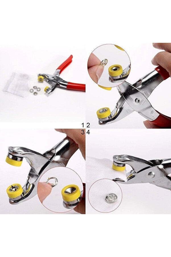 Evi̇mdeyokyok Metal Çıtçıtlı Düğme Pensesi̇ Ve Düğmesi̇ (25 Set)