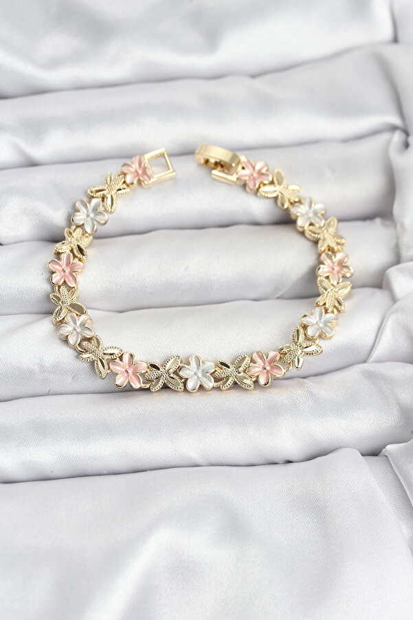 Buti̇k Lotus Model Pi̇ri̇nç Gold Ve Pembe Renk Kadın Bi̇lekli̇k