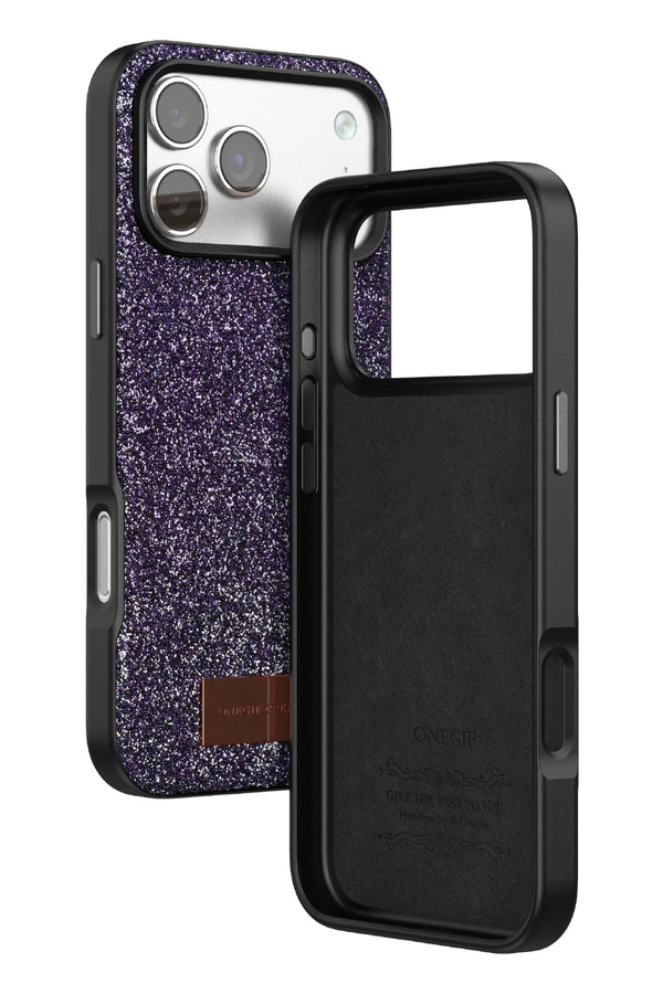 Buti̇k Harmonyaura Apple İphone 17 Pro Bri̇ght Si̇mli̇ Kapak - Deri̇n Mor