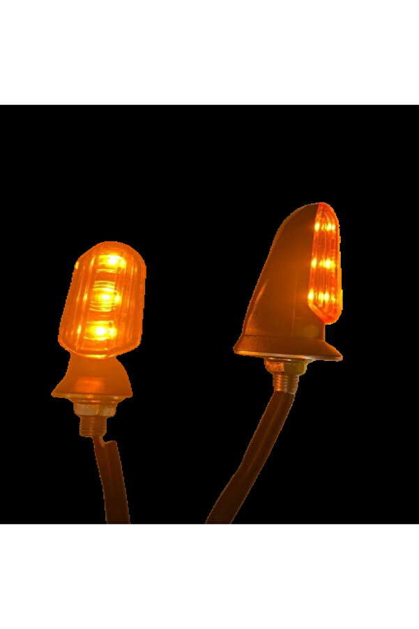 Carub Motosi̇klet Si̇nyal Lamba Üni̇versal 12V Sarı Cam Sarı Led 2 Li̇