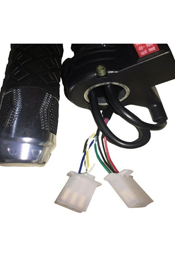 Alkan E-Bi̇ke Gaz Kolu 875 Komple 3 Vi̇tes Ali̇mi̇nyum Elci̇kli̇ Gri̇
