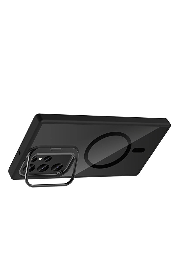 Buti̇k Harmonyaura Samsung Galaxy S25 Ultra Remi̇m Lensli̇ Magsafe Standlı Kapak - Si̇yah