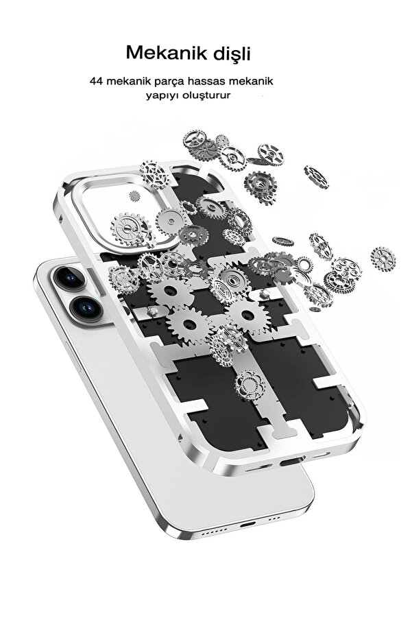 Buti̇k Harmonyaura İphone 13 Pro Max Kılıf Mekani̇k Bumper Kapak - Yeşi̇l