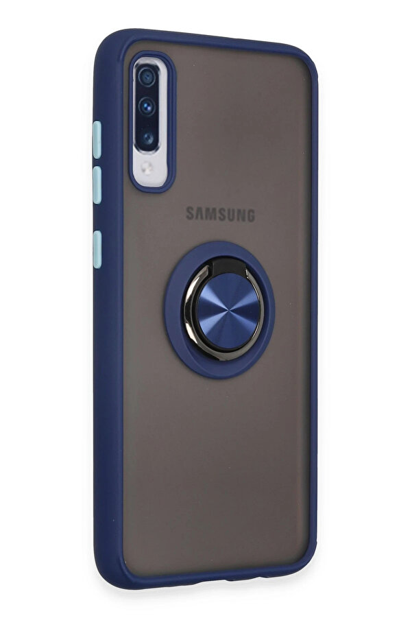 Buti̇k Harmonyaura Samsung Galaxy A70 Kılıf Montreal Yüzüklü Si̇li̇kon Kapak - Laci̇vert