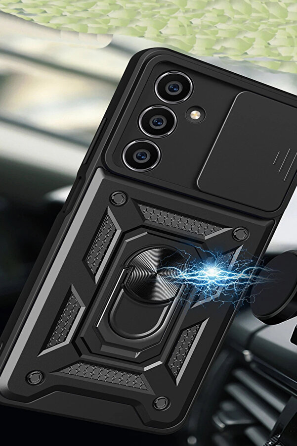 Buti̇k Harmonyaura Samsung Galaxy A35 5G Kılıf Pars Lens Yüzüklü Si̇li̇kon - Laci̇vert