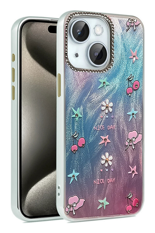 Buti̇k Harmonyaura İphone 15 Plus Kılıf Blade Aynalı Desenli̇ Kapak - Desen 4