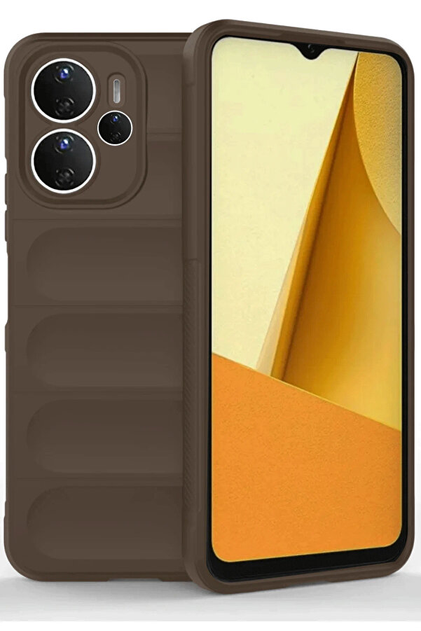 Buti̇k Harmonyaura Xi̇aomi̇ Redmi̇ Note 14 4G Kılıf Opti̇mum Si̇li̇kon - Kahverengi̇