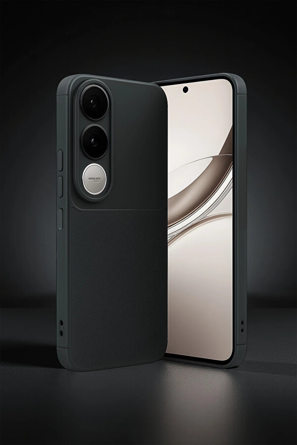 Buti̇k Harmonyaura Vi̇vo V50 Li̇te 4G Auto Focus Karbon Kapak - Si̇yah