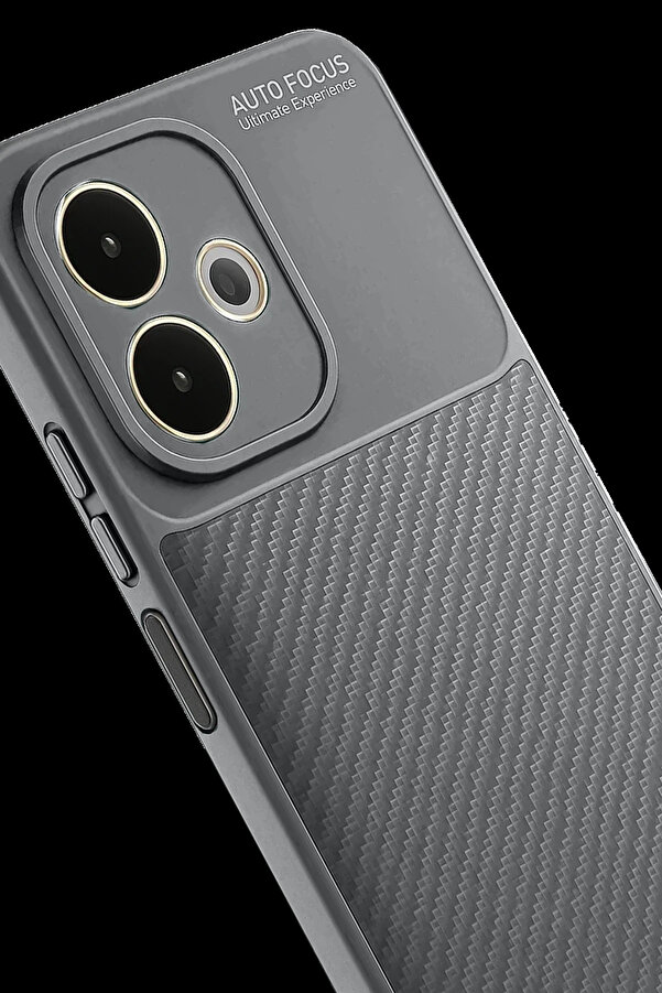 Buti̇k Harmonyaura Oppo A5 Pro 4G Kılıf Auto Focus Karbon Kapak - Gri̇
