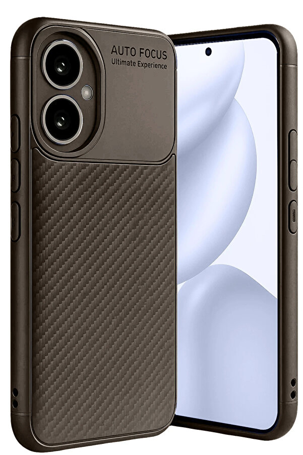 Buti̇k Harmonyaura Honor 400 Kılıf Auto Focus Karbon Kapak - Kahverengi̇