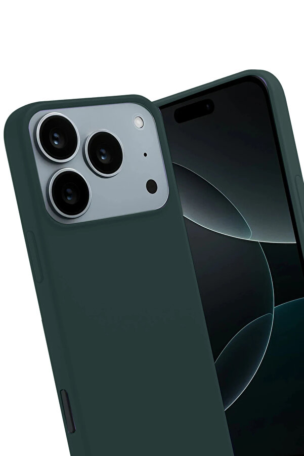 Buti̇k Harmonyaura Apple İphone 17 Pro Max Fi̇rst Si̇li̇kon - Koyu Yeşi̇l