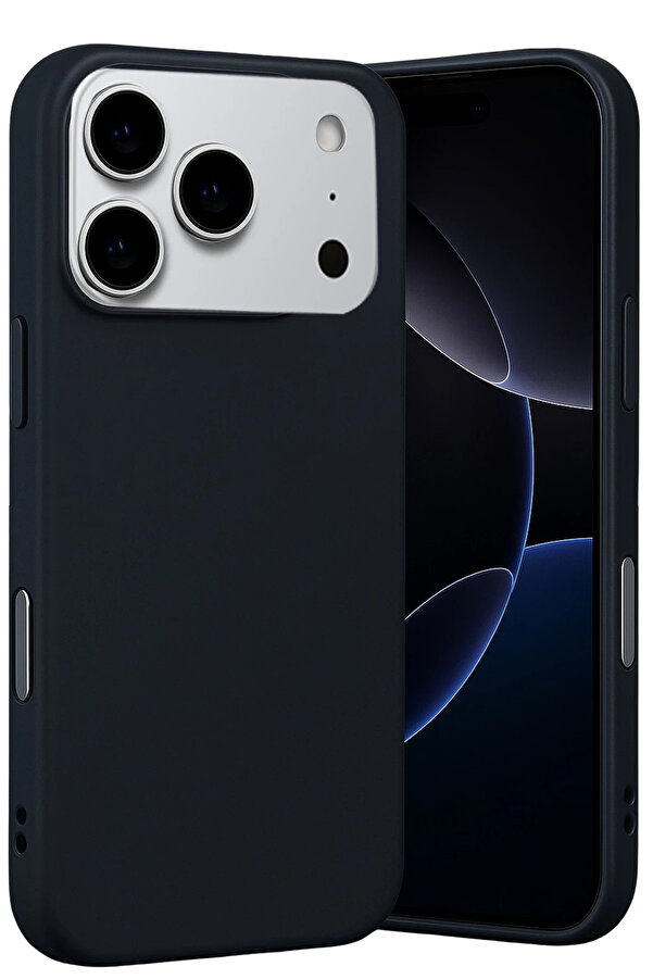 Buti̇k Harmonyaura Apple İphone 17 Pro Max Nano İçi̇ Kadi̇fe Si̇li̇kon - Si̇yah