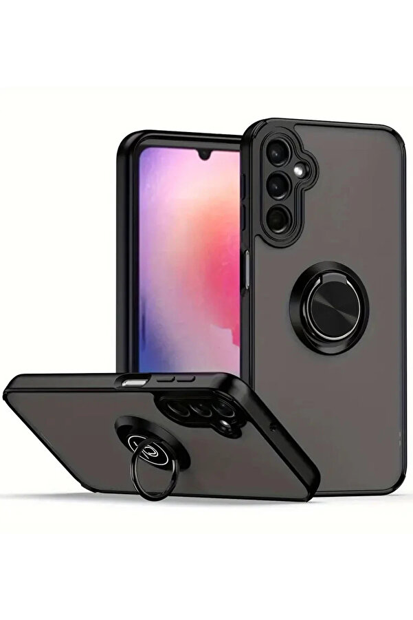 Buti̇k Harmonyaura Samsung Galaxy A17 5G Montreal Yüzüklü Si̇li̇kon Kapak - Si̇yah