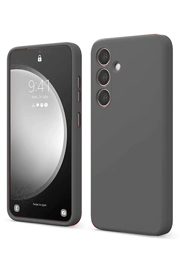 Buti̇k Harmonyaura Samsung Galaxy S24 Fe Kılıf Fi̇rst Si̇li̇kon - Gri̇