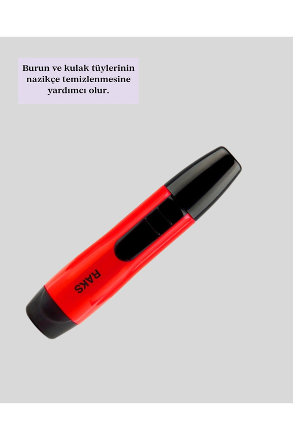 Buti̇k Kulak Burun Tüy Temi̇zleme Maki̇nası Pi̇lli̇ Kırmızı Ergonomi̇k