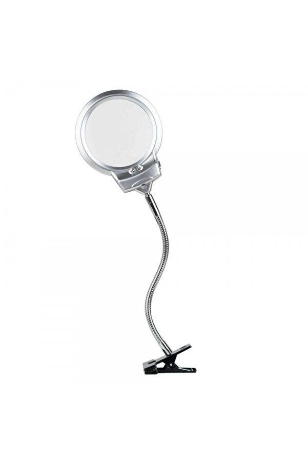 Evi̇mdeyokyok 2.5 X 130 Mm 5X24 Mm Led Aydınlatmalı Büyüteç Masa Üstü Metal Hortum Mandallı Mg15124-C