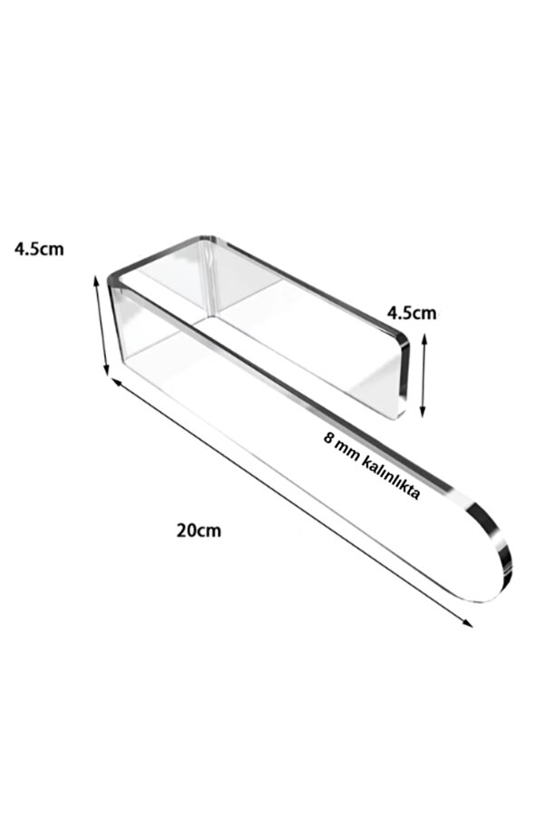 Evi̇mdeyokyok Akri̇li̇k 8Mm Şeffaf Pleksi̇glas Havlu, Kağıt Rulo Havluluk, Peçeteli̇k, Yapışkanlı Tasarım, Banyo Askısı
