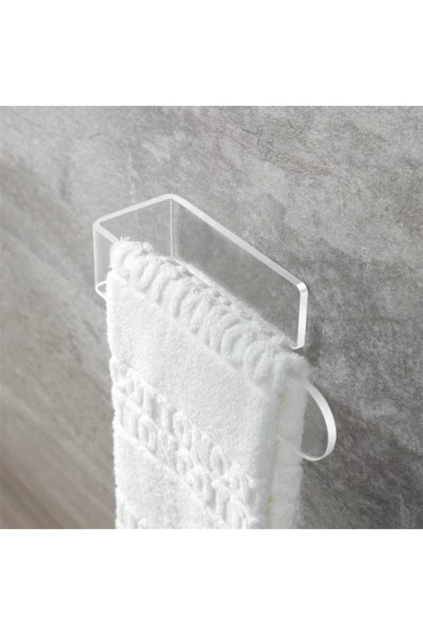 Evi̇mdeyokyok Akri̇li̇k 8Mm Şeffaf Pleksi̇glas Havlu, Kağıt Rulo Havluluk, Peçeteli̇k, Yapışkanlı Tasarım, Banyo Askısı