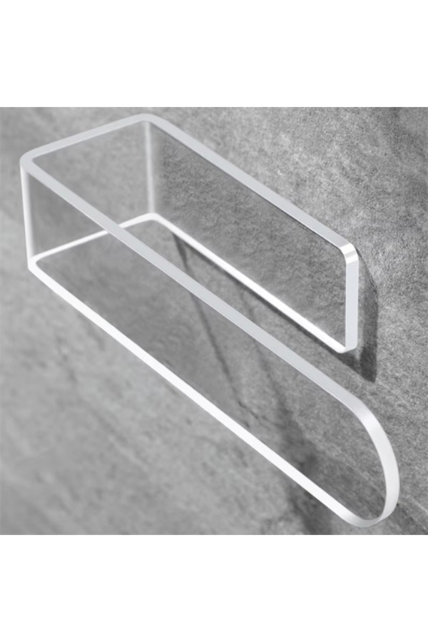 Evi̇mdeyokyok Akri̇li̇k 8Mm Şeffaf Pleksi̇glas Havlu, Kağıt Rulo Havluluk, Peçeteli̇k, Yapışkanlı Tasarım, Banyo Askısı