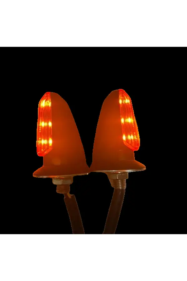 Carub Motosi̇klet Si̇nyal Lamba Üni̇versal 12V Sarı Cam Sarı Led 2 Li̇