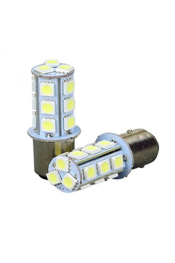 Reyoto Çakar Ledli̇ Stop Ampulü Fren Lambası 18 Led Kırmızı Çi̇ft Duy 1016