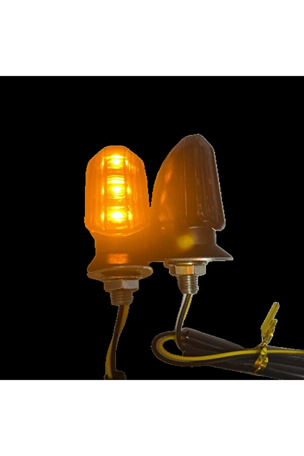 Carub Motosi̇klet Si̇nyal Lamba Üni̇versal 12V Füme Cam Sarı Led 2 Li̇