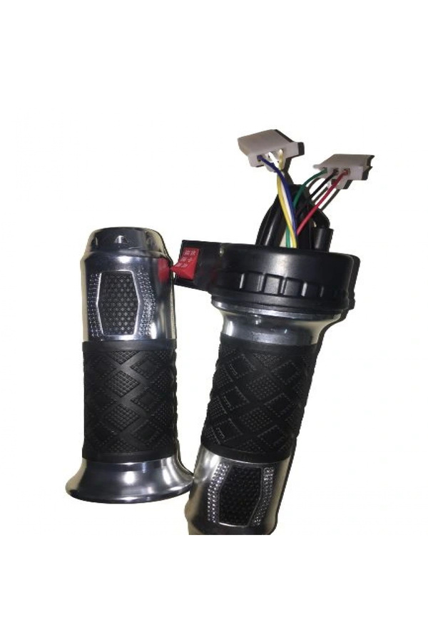 Alkan E-Bi̇ke Gaz Kolu 875 Komple 3 Vi̇tes Ali̇mi̇nyum Elci̇kli̇ Gri̇