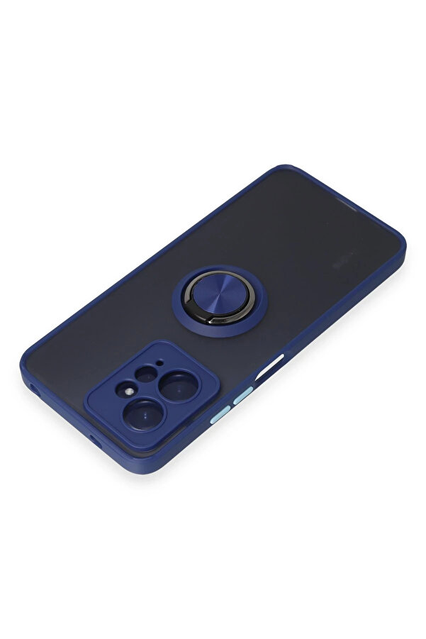 Buti̇k Harmonyaura Xi̇aomi̇ Redmi̇ Note 12 4G Kılıf Montreal Yüzüklü Si̇li̇kon Kapak - Laci̇vert
