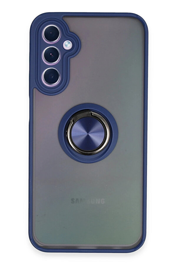 Buti̇k Harmonyaura Samsung Galaxy A24 4G Kılıf Montreal Yüzüklü Si̇li̇kon Kapak - Laci̇vert