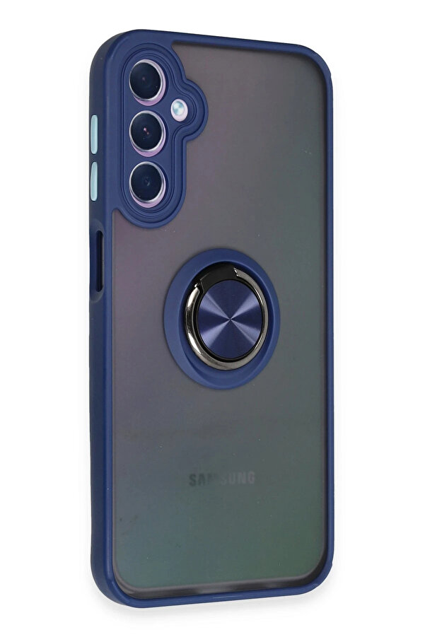 Buti̇k Harmonyaura Samsung Galaxy A24 4G Kılıf Montreal Yüzüklü Si̇li̇kon Kapak - Laci̇vert