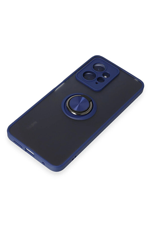 Buti̇k Harmonyaura Xi̇aomi̇ Redmi̇ Note 12 4G Kılıf Montreal Yüzüklü Si̇li̇kon Kapak - Laci̇vert