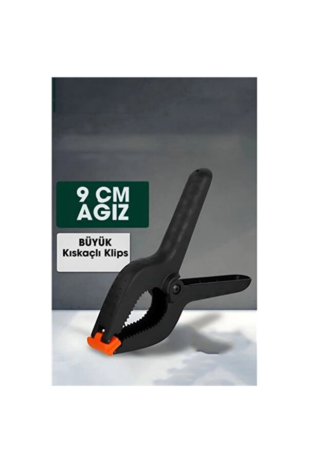 Buti̇k Kıskaç Kli̇ps Yaylı Işken Ce Plasti̇k Kelepçe Güçlü Mafsallı Çene 9 İnç 9 Cm Ağız