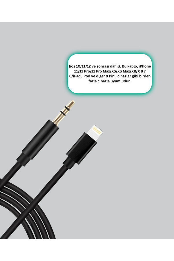 Ethab Giyim İphone Lightning 3.5Mm Aux Çevirici Kablo Jh-023 Stereo Ses Aktarıcı - Glst7480-2091