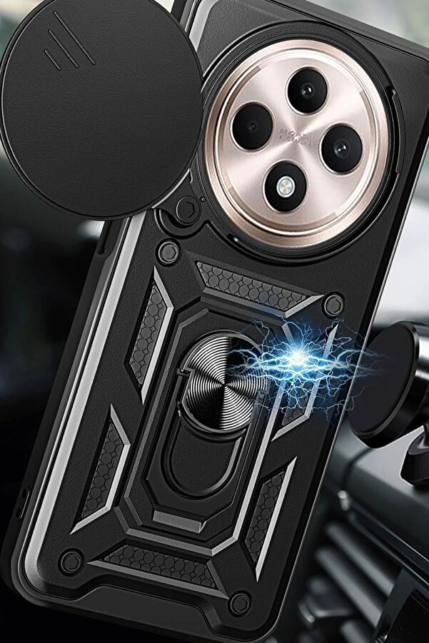 Buti̇k Harmonyaura Xi̇aomi̇ Redmi̇ 14C Kılıf Pars Lens Yüzüklü Si̇li̇kon - Laci̇vert