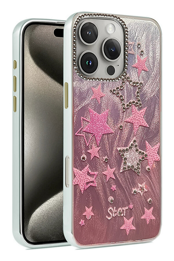 Buti̇k Harmonyaura İphone 16 Pro Max Kılıf Blade Aynalı Desenli̇ Kapak - Desen 7