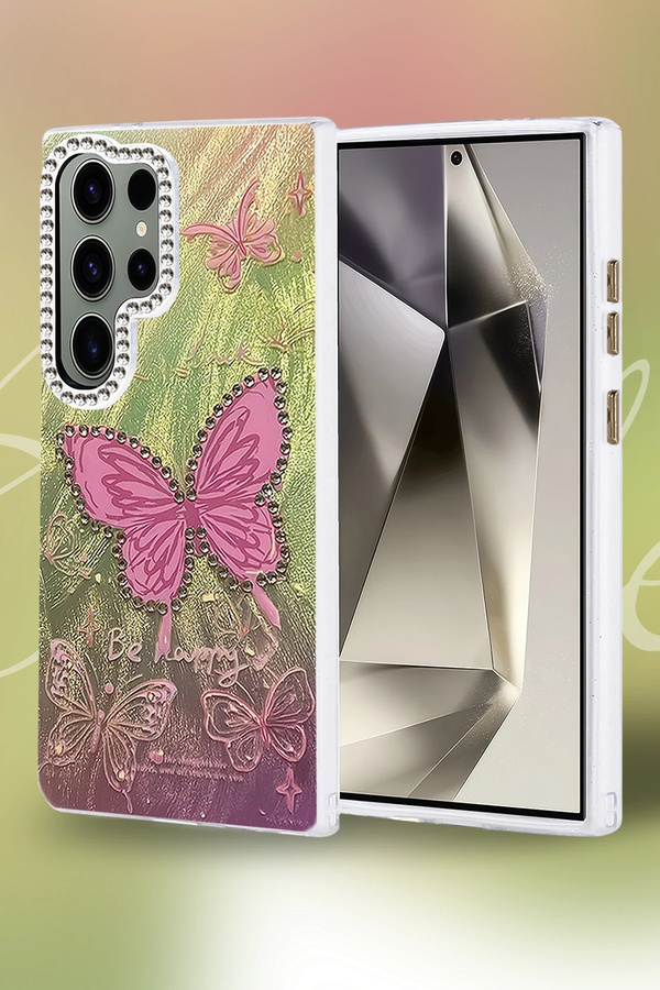 Buti̇k Harmonyaura Samsung Galaxy S23 Ultra Kılıf Blade Aynalı Desenli̇ Kapak - Desen 7
