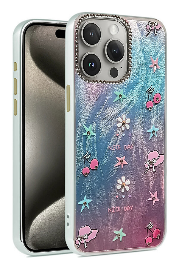 Buti̇k Harmonyaura İphone 15 Pro Kılıf Blade Aynalı Desenli̇ Kapak - Desen 4