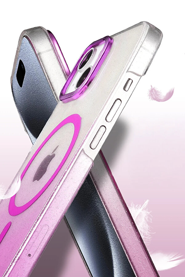 Harmonyaura Apple İphone 15 Glossy Magsafe Kapak - Si̇yah