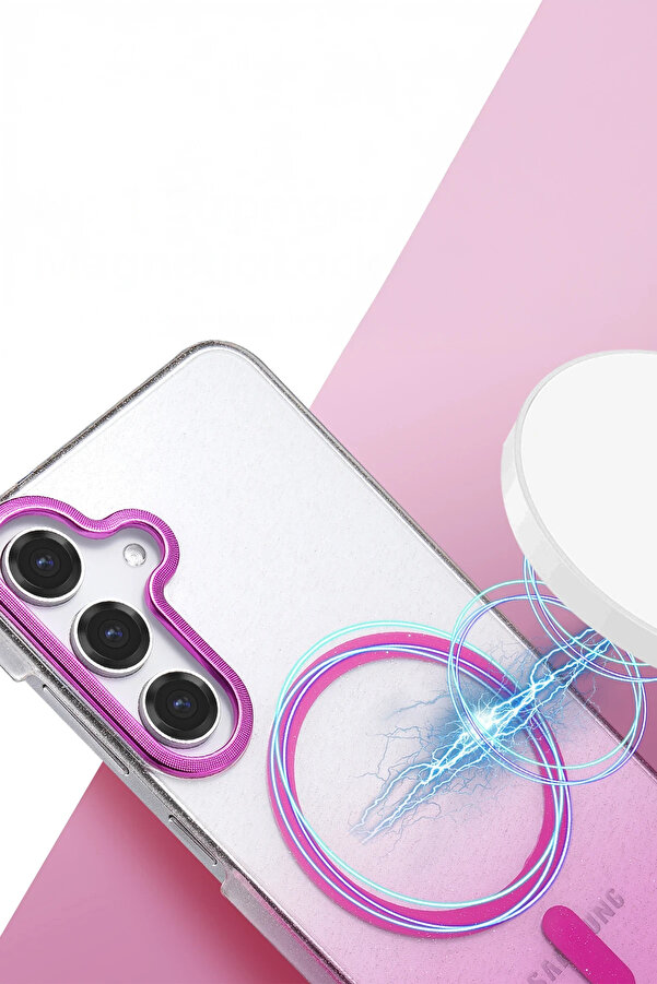 Harmonyaura Samsung Galaxy S23 Fe Glossy Magsafe Kapak - Mavi̇