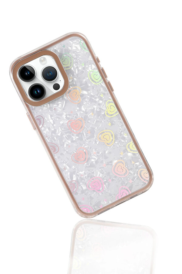 Buti̇k Harmonyaura Apple İphone 15 Lumi̇ Desenli̇ Kapak - Çöl Ti̇tanyum